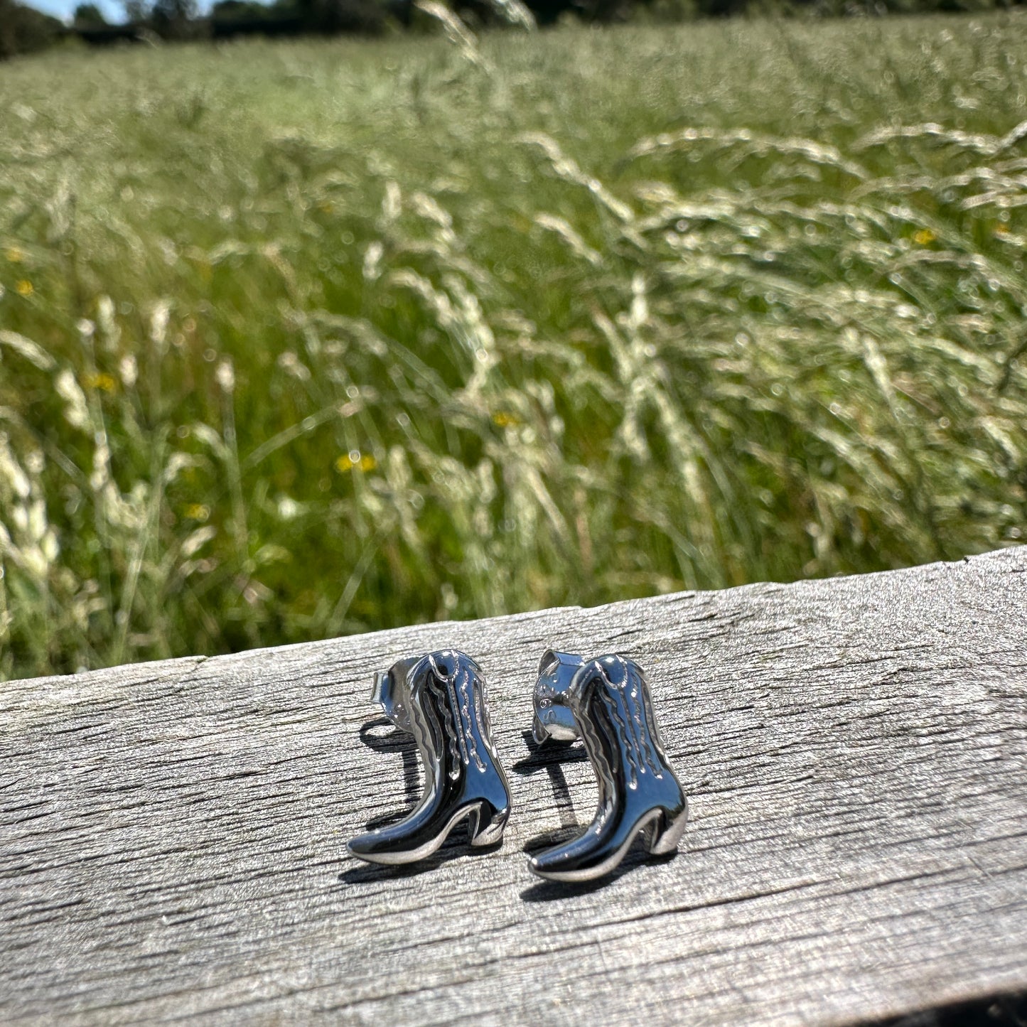 Bless Your Heart Cowboy Boot Studs - Sterling Silver Rhodium Plated