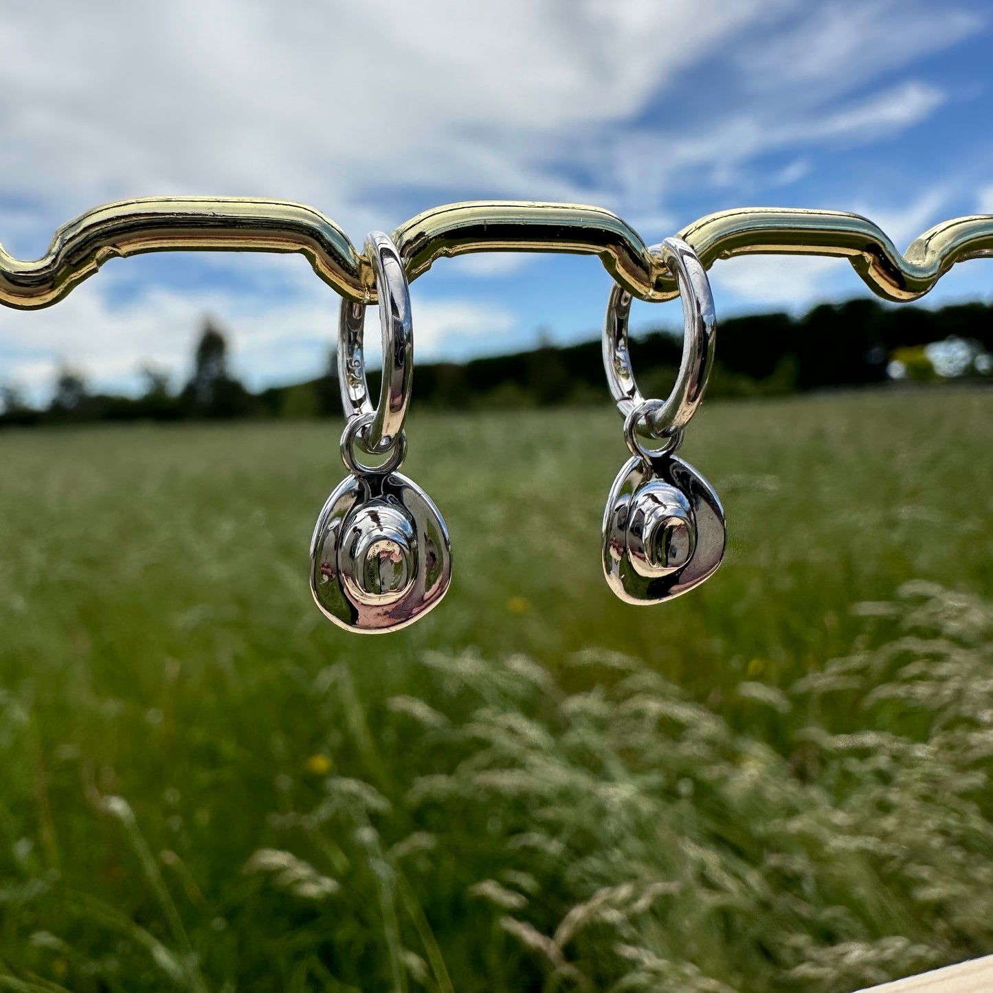 Western Outlaw Huggie Earrings - Sterling Silver Rhodium Plated